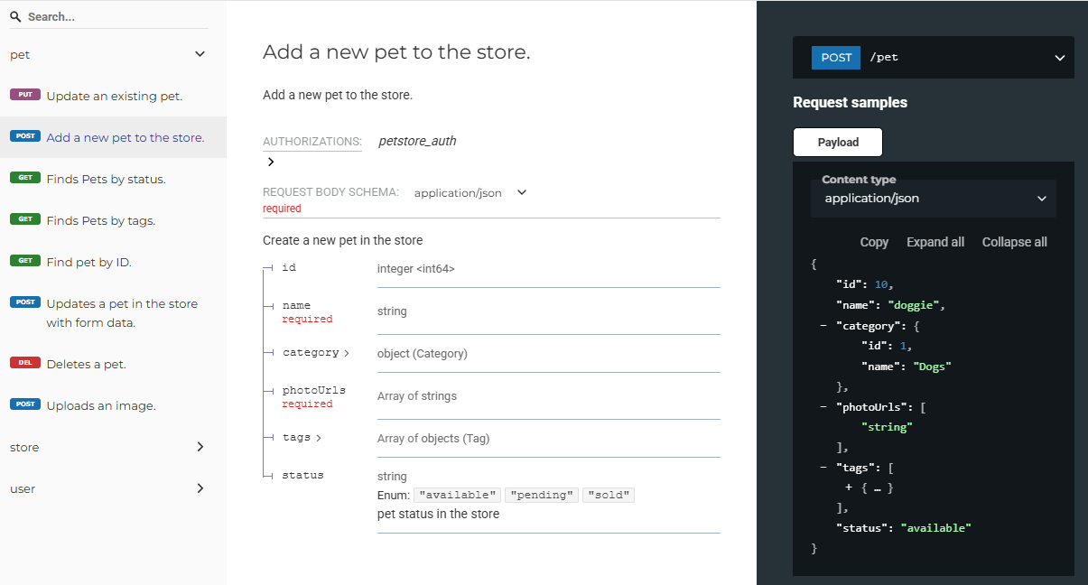 Previewing API documentation
